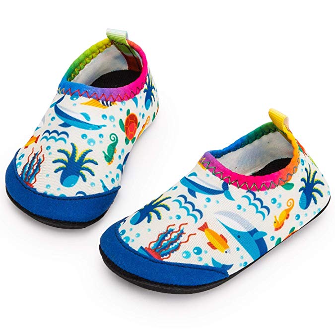 Apolter Baby Boys and Girls Swim Water Shoes Barefoot Aqua Socks Non-Slip for Beach Pool