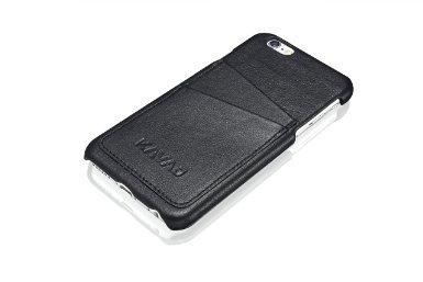 KAVAJ leather case back cover Tokyo for the iPhone 6S and iPhone 6 47 inch black - genuine leather overlay on PC back cover with business card compartment Slim back cover as premium accessory for the original Apple iPhone 66S doubles as a wallet