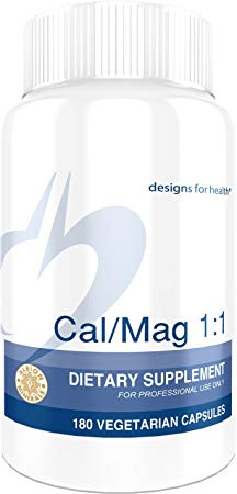 Designs for Health Cal/Mag 1:1-200 Milligrams Chelated Magnesium Malate   200 Milligrams Calcium (180 Capsules)