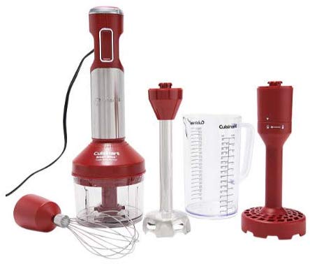 Cuisinart 700W Smart Stick Variable Speed Hand Blender with Masher, Red