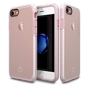 Patchworks Level Case Pink/Clear for iPhone 7 - Military Grade Protection Case, Extra Protection, Impact Disperse System