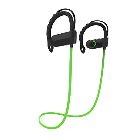 Uchoir Bluetooth Stereo Headphones, Superior Sound Quality, Fashionable and Comfortable Design, 8 Hrs Play Time Bluetooth headset for Outdoor Sports (Green)