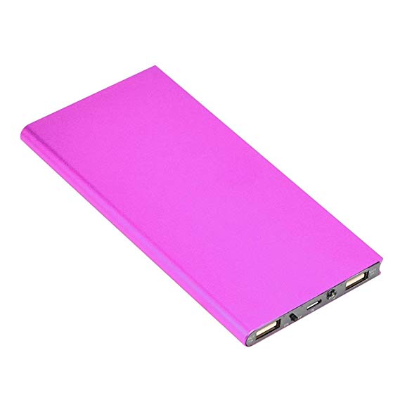 Voberry Power Bank 20000mAh Portable Extenal Charger for Apple Phone iPad Samsung Galaxy Smartphones Tablet and More (Hot Pink)