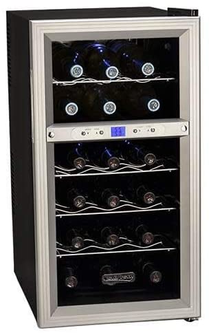 Koldfront 18 Bottle Dual Zone Thermoelectric Wine Cooler - Silver/Black