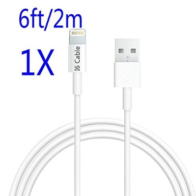 Lightning Cable,I6 Cable(TM) 6Ft/2m Extra Long Lightning To USB Cable iPhone 5 Cable iPhone 6 Cable 8-Pin Lightning Cable for iPhone 6 6Plus 6s 6sPlus 5 5s iPad Air iPad mini iPad 5