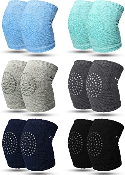 6 Pairs Crawling Knee Pads Anti-Slip Baby Knee Protectors Toddlers Leg Warmers