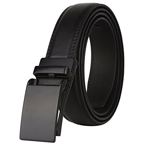 Dante Ratchet Click Genuine Leather Dress Belt for men with Linxx Buckle 1 1/8" Width