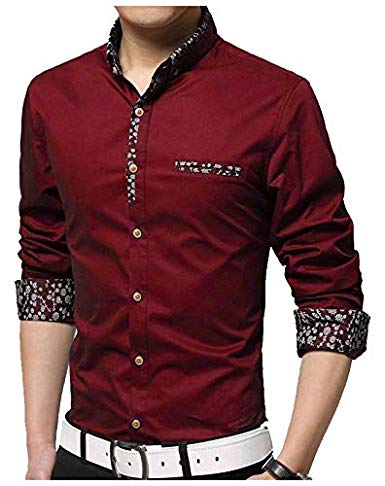 IndoPrimo Men's Cotton Casual Fancy Shirt for Men Full Sleeves