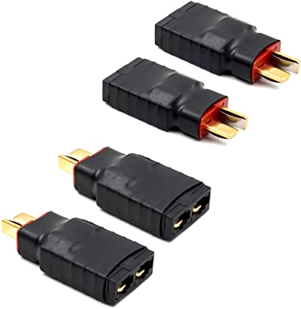 4 PCS Male Deans T Plug to Female Connector Adapter Compatible with TRX Wireless Converter for RC Battery Charger Slash