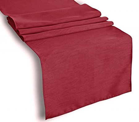 Creative 13"x 36" Classic Solid Faux Silk Table Runner - Red