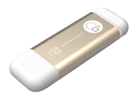 Adam Elements 32GB iKlips Lightning / USB 3.0 Dual-Interface Flash Drive - Gold
