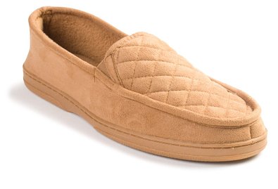 J. Fiallo Mens Quilted Suede, Soft Terry Cotton Lining, Closed Back Moc Slippers In Classy Colors