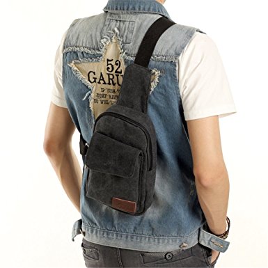 Gumstyle® Classic Vintage Canvas Sport Casual Chest Pack Crossbody Bag