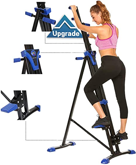 Mauccau Vertical Climber Machine Home Gym Exercise Folding Climbing Machine Fitness Stepper for Whole Body Cardio Workout Training
