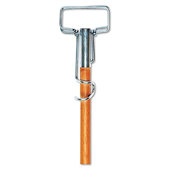 UNISAN Spring Grip Metal Head Mop Handle for Most Mop Heads, 60 Inch Wood Handle (609)