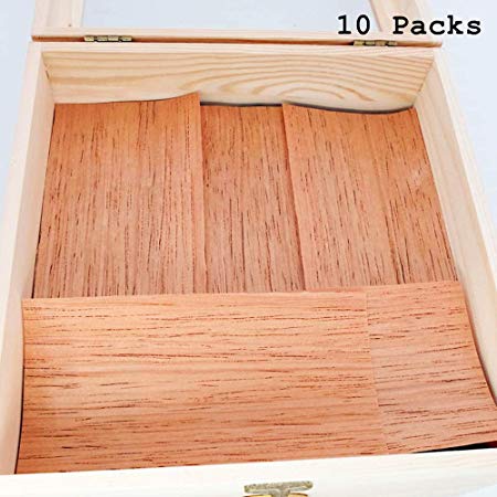 Spanish Cedar Venner for Cigar Divider and Humidor, Cedrowood Cigar Sheet, Planks, Clips, Strip Accessories for Lining Tray Insert Cigar Jar and Box(10 Packs)