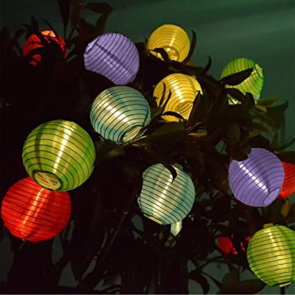 Vigdur Solar LED Fairy Lights Lantern String Light Waterproof Indoor Outdoor Decorative Lights Multicolor for Home Patio Garden Wedding Party Bedroom Lighting