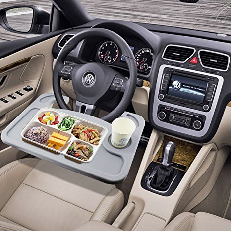 ESUMIC® Car Laptop/Eating Steering Wheel Desk (Gray)
