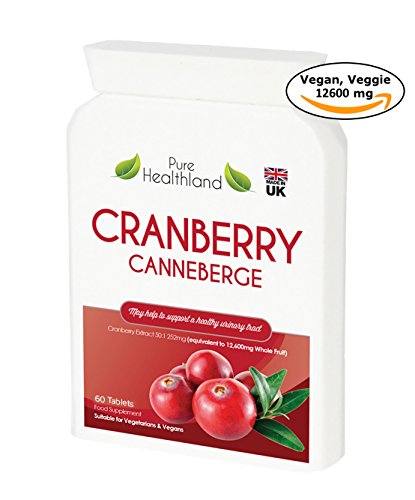 Gluten-Free Cranberry Concentrate Supplement Tablets for Urinary Tract Infection UTI. Equal To 12600mg of Fresh Cranberries! Triple Strength For Kidney Bladder Health for Men Women. Vegetarian Vegan