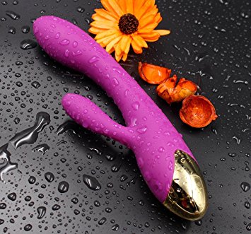 Tulip Personal Vibrator Rabbit Massager - Rechargable Waterproof Therapeutic Vibrator, Flexible Comfortable Body-Safe Material, Quite Travel Friendly, Best Gift For Women, Classic Purple