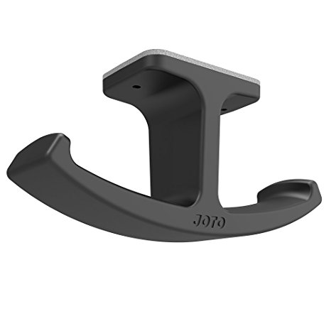 JOTO Headphone Stand, Silicone Under-Desk Dual Headset Holder Mount, 3M Adhesive Sticking Hanger for Headphone or Other Items, for Beats, Sony, Sennheiser, Philips, Bose and DJ Black (1 Pack,Black)