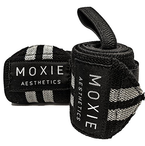 Moxie Aesthetics Wrist Wraps for weightlifting, powerlifting, cross training, bodybuilding and any form of exercise/Professional grade for quality gym workout!