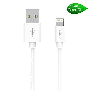 Foxsun iPhone Cable, 3.3ft/1m Lightning Cable [Apple MFi Certified]Lightning to USB Cable Sync & Charge Cord for iPhone 7 Plus 6S Plus 6 Plus SE 5S 5C 5, iPad 2 3 4 Mini, iPad Pro Air 2, iPod-White