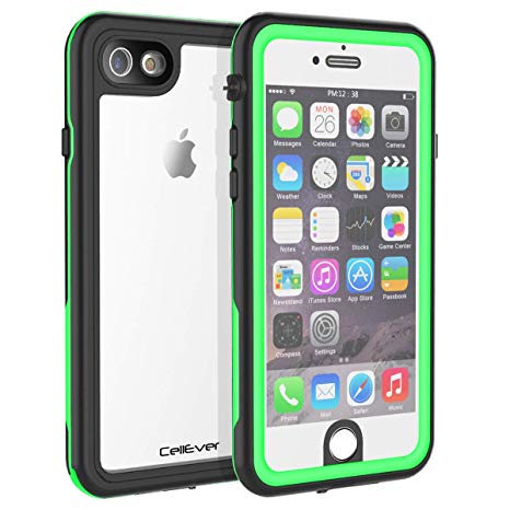 CellEver iPhone 6 / 6s Case Waterproof Shockproof IP68 Certified SandProof Snowproof Full Body Protective Clear Transparent Cover Fits Apple iPhone 6 and iPhone 6s (4.7") - KZ Lime Green