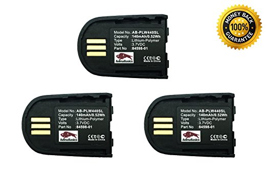 BEST Premium Quality Replacement Rechargeable 140mAh 3.7V Battery for Plantronics Savi WH500 W440 W740 - Bluetooth Wireless Headset 84598-01 82742-01 - SATISFACTION GUARANTEE! (3 Pack)