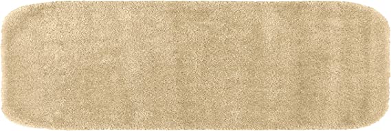 Garland Rug Traditional Plush Washable Nylon Rug, 22-Inch by 60-Inch, Linen