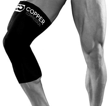 Copper Compression Recovery Knee Sleeve, #1 GUARANTEED Highest Copper Content With Infused Fit! Best Knee Support Brace For Men And Women. Wear Anywhere (Large)