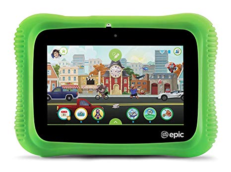 LeapFrog Epic Academy Edition 7-Inch Touchscreen Kids Tablet with 1.3 GHz Quad-Core Processor 16GB Memory and Android OS, Green (Non-Retail Packaging)