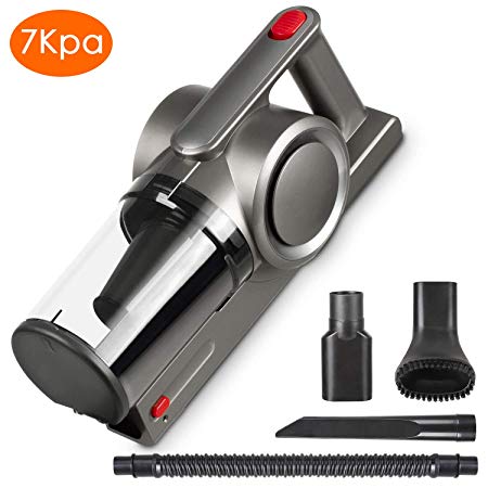 7Kpa Cordless Handheld Vacuum, Lightweight Dry Handheld Cleaner, Powerful Cyclonic Suction Handheld Vacuum with 2500mAh Rechargeable Battery & Durable Stainless Steel Filter for Home, Office, Car
