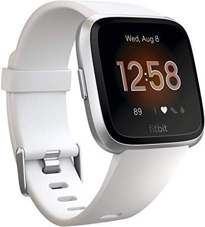 Fitbit Versa Lite Smartwatch, White/silver Aluminum, One Size (s & L Bands Included)