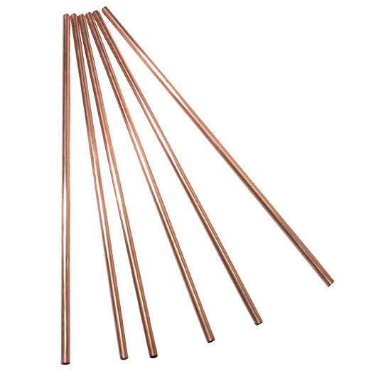 Dakshcraft Set of 6 - Solid Copper Drinking Straw for Beer, Cups/Mugs And Cocktail Glasses, Vodka Beer Bar Collection