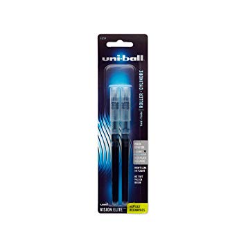 uni-ball Vision Elite BLX Infusion Rollerball Pen Refills, Bold Point (0.8mm), Blue/Black, 2 Count