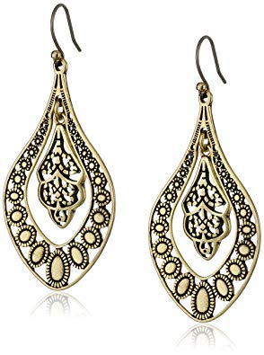 Lucky Brand Womens Sahara Dust Filigree Oblong Earring