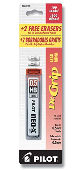 Pilot 0.5mm Mechanical Pencil Refills, HB Leads, 60mm Length, 100 Per Tube -60015