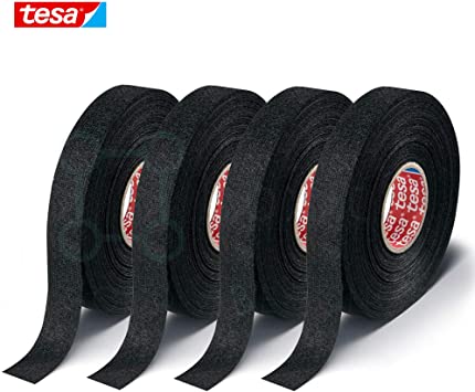 Boxiti Pack of 4 Tape Fuzzy Fleece Interior Wire Loom Harness Tape (19 mm X 15 Meters) Compatible with Mercedes Benz Audi BMW Volkswagen VW TESA 51608