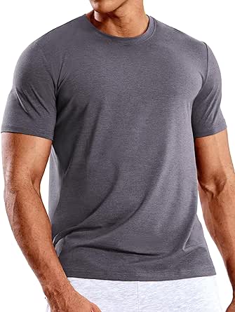 MIER Men's T Shirts Short Sleeve Dry Fit Soft Athletic Tshirt Moisture Wicking Active Casual Running Tee Tops, Crew Neck