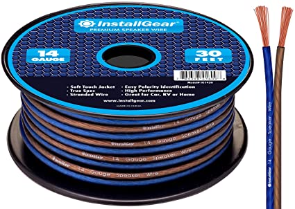 InstallGear 14 Gauge AWG 30ft Speaker Wire True Spec and Soft Touch Cable