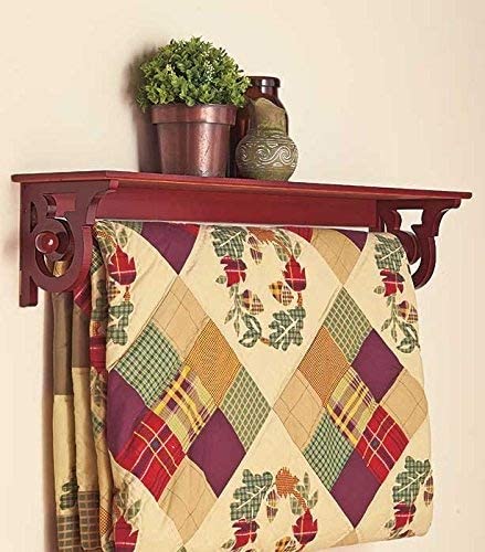 The Lakeside Collection Deluxe Quilt Rack with Shelf - Walnut