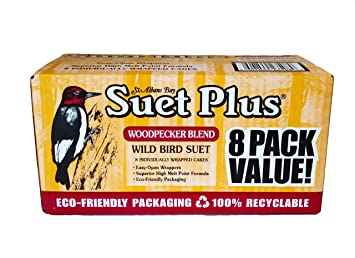 ST. ALBANS BAY SUET PLUS Bird Suet Variety Packs | 11 oz. Bird Suet Cakes | (Woodpecker, 8 Pack)