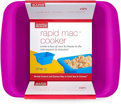 Rapid Mac Cooker | Microwave Macaroni & Cheese in 5 Minutes | Perfect for Dorm, Small Kitchen or Office | Dishwasher Safe, Microwaveable, BPA-Free | Purple