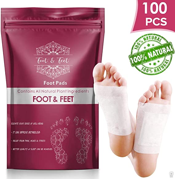 100 Pcs Detox Foot Pads l Premium Foot Pads I All Natural Foot Patches - Improves Metabolism & Quality of Sleep, Relieves Foot Pain, Stress & Toxins, Increases Energy Level