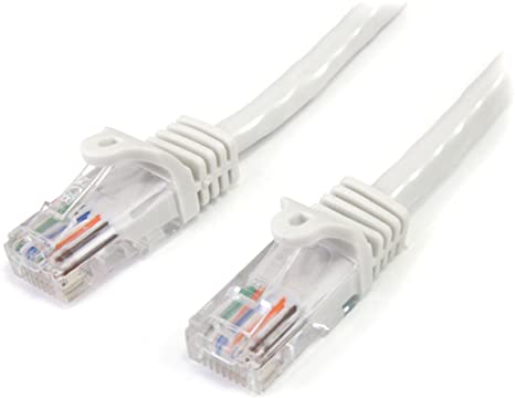 StarTech.com Cat5e Ethernet Cable - 6 ft - White- Patch Cable - Snagless Cat5e Cable - Short Network Cable - Ethernet Cord - Cat 5e Cable - 6ft