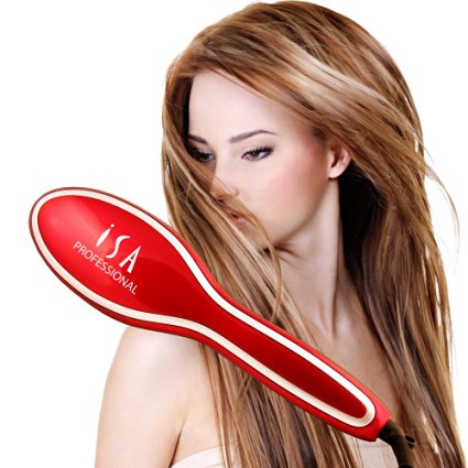 ISA Professional Original Digital Hair Straightening Brush Straightener