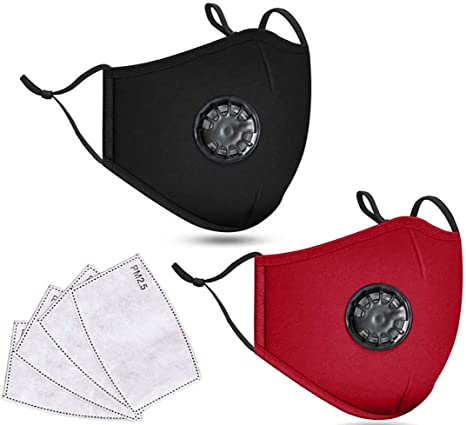 Cotton Masc Dust Cover Reusable Bandanas with Breathing vlave/Activated Carbon Insert