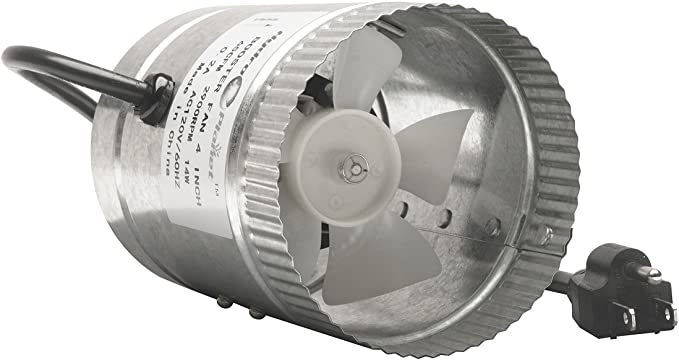 Hydroplanet™ 4 Inch Duct Fan,Exhaust Booster Fan High CFM, 4" 65-100 CFM (4 Inch)