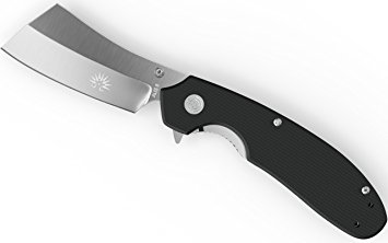 Off-Grid Knives - Spring Assisted Cleaver Flipper Knife with AUS-8 Blade & G10 Handle